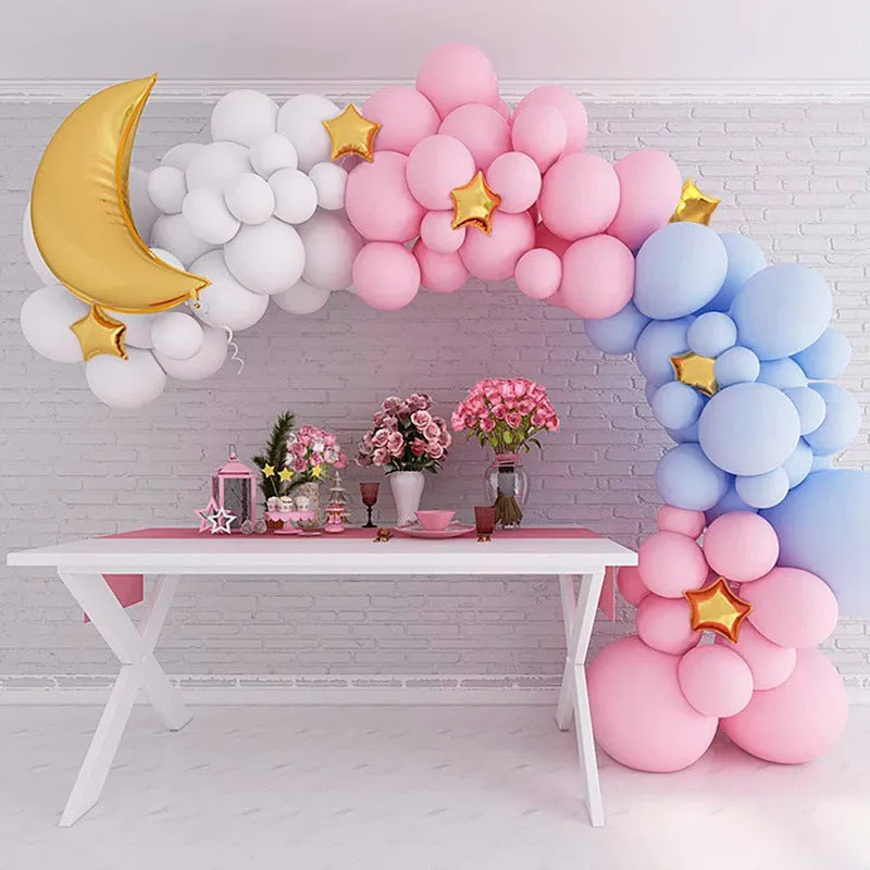 119PCs Moon Blue Pink Set Birthday Party Wedding Decoration