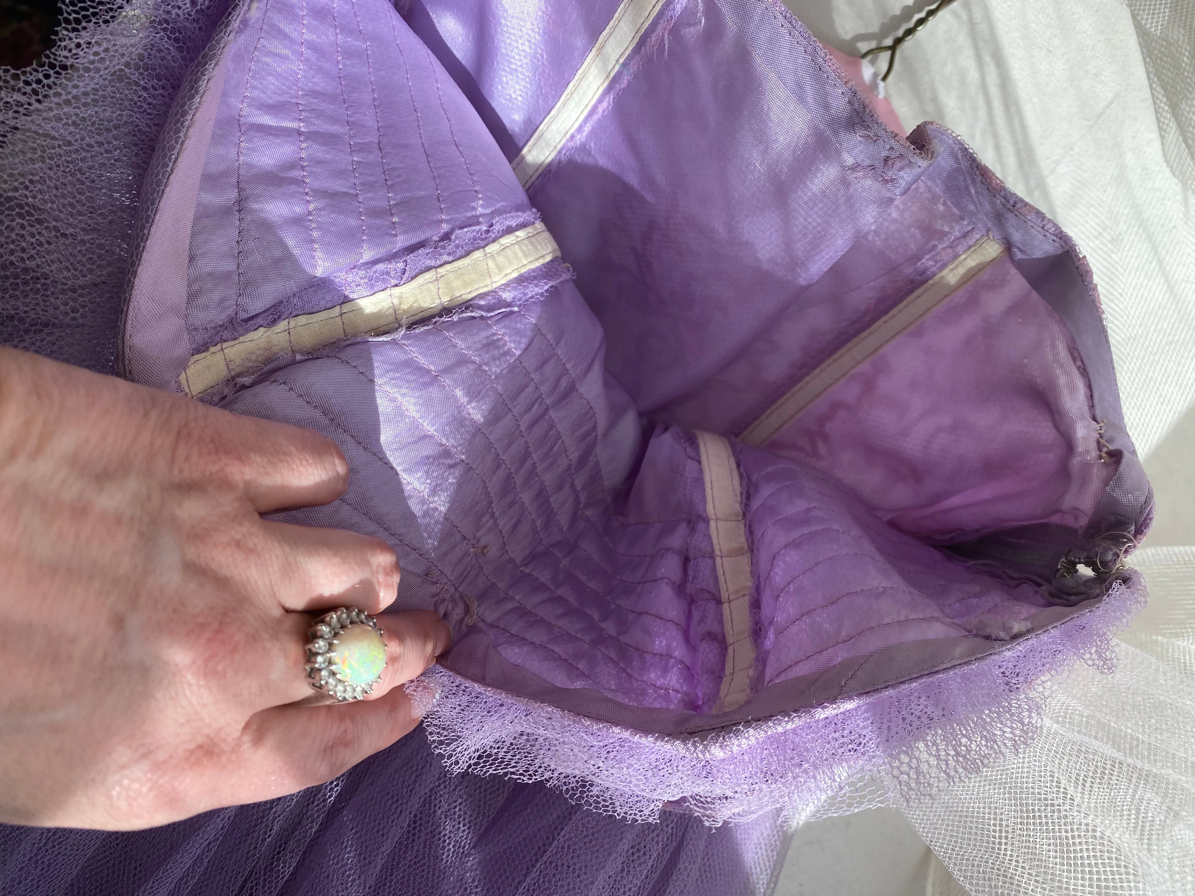 1950's Lavender Haze Strapless Sweetheart Prom Dress / XS