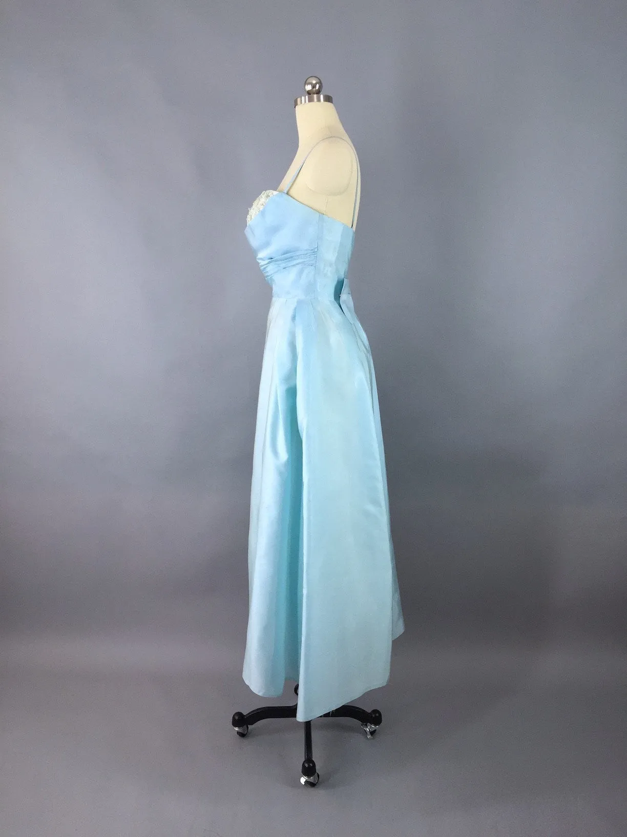 1950s Vintage Sky Blue Party Dress