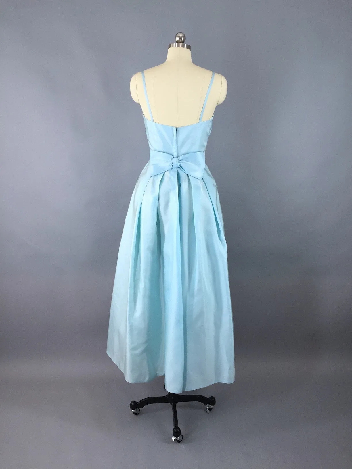 1950s Vintage Sky Blue Party Dress