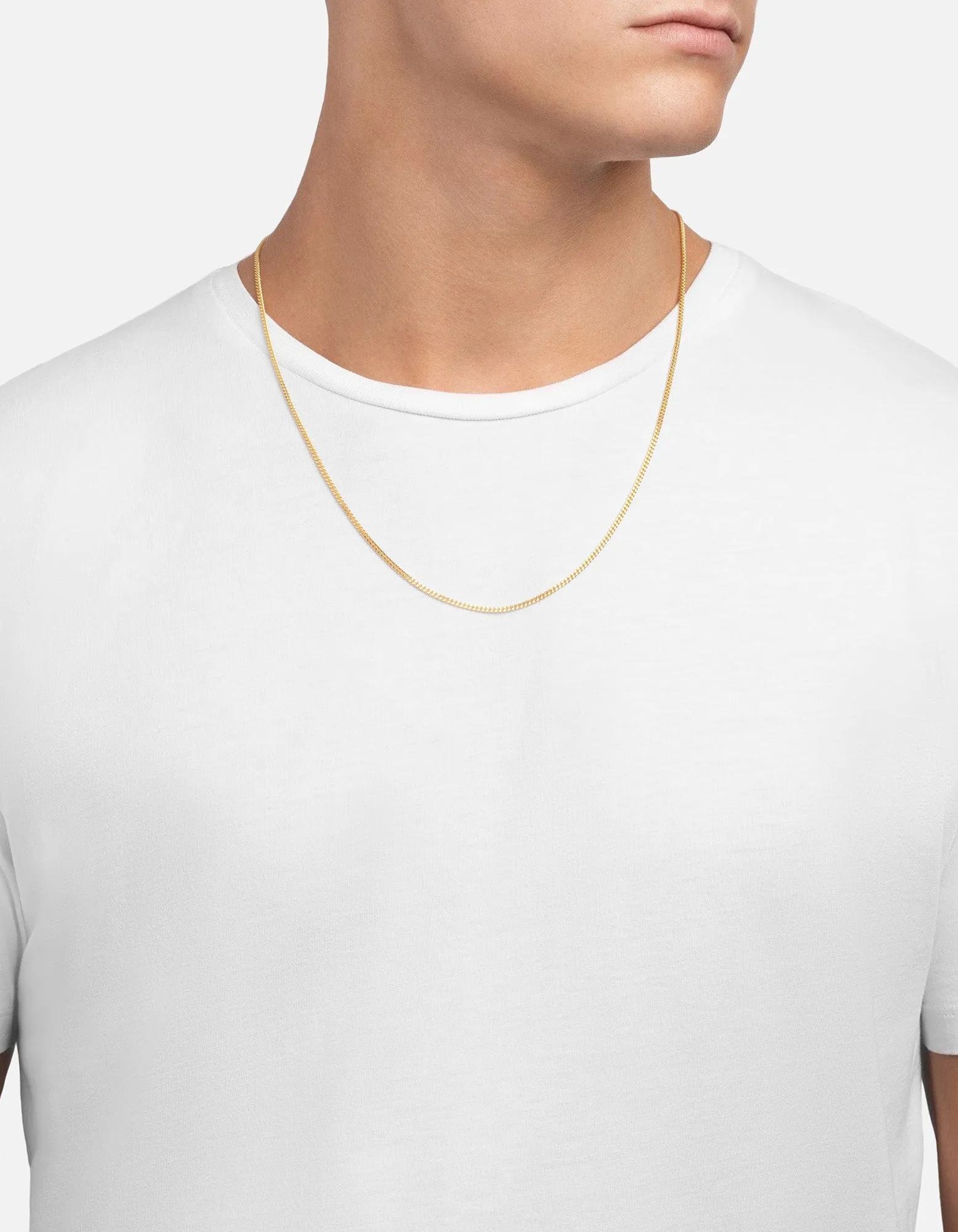 2mm Mini Annex Chain Necklace, Gold Vermeil