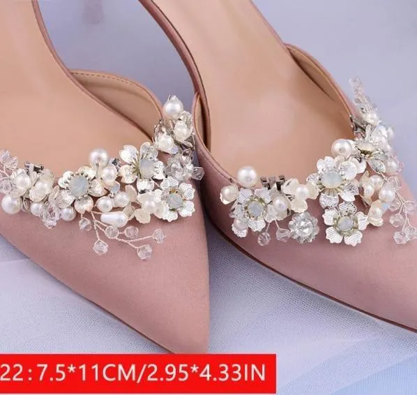 2pcs New Rhinestone Wedding High Heels Fashion Shoe Decoration Clip