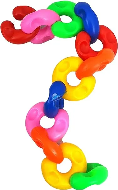 3148 (12 pcs)Colourful Activity Chain Links | Activity and Eduational Toy for Babies | Infant & Preschool Toys | 5 Months & Above | Helps Develop Hand - Eye Coordination & Motor Skills |