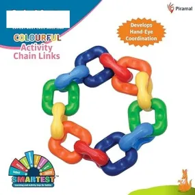 3148 (12 pcs)Colourful Activity Chain Links | Activity and Eduational Toy for Babies | Infant & Preschool Toys | 5 Months & Above | Helps Develop Hand - Eye Coordination & Motor Skills |