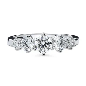 5-Stone CZ Ring in Sterling Silver