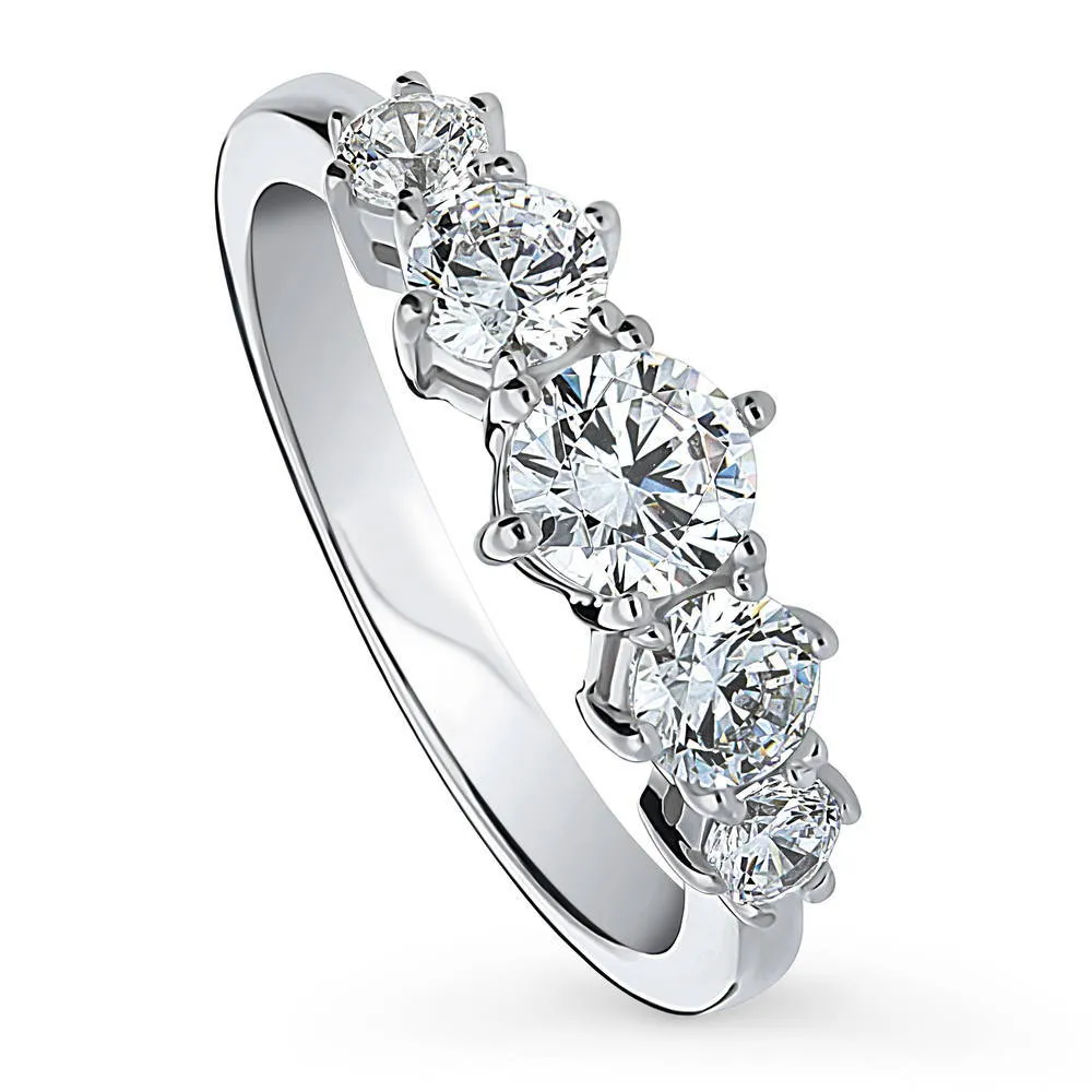 5-Stone CZ Ring in Sterling Silver