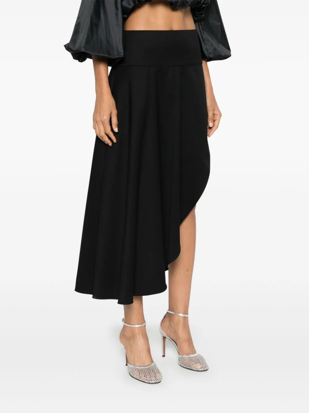 ALAIA Asymmetric Wool Blend Skirt