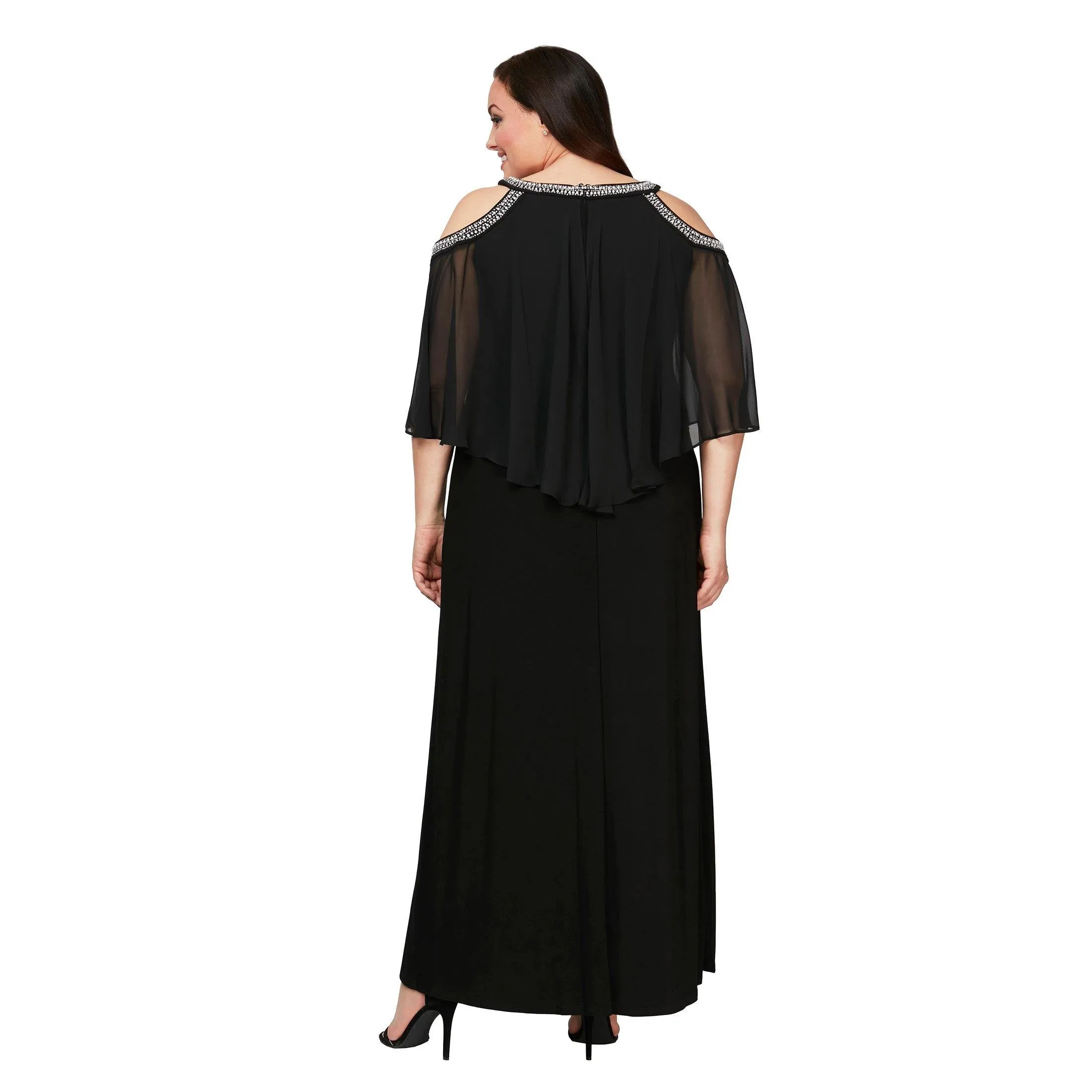 Alex Evenings AE4351319 Plus Size Long Capelet Dress