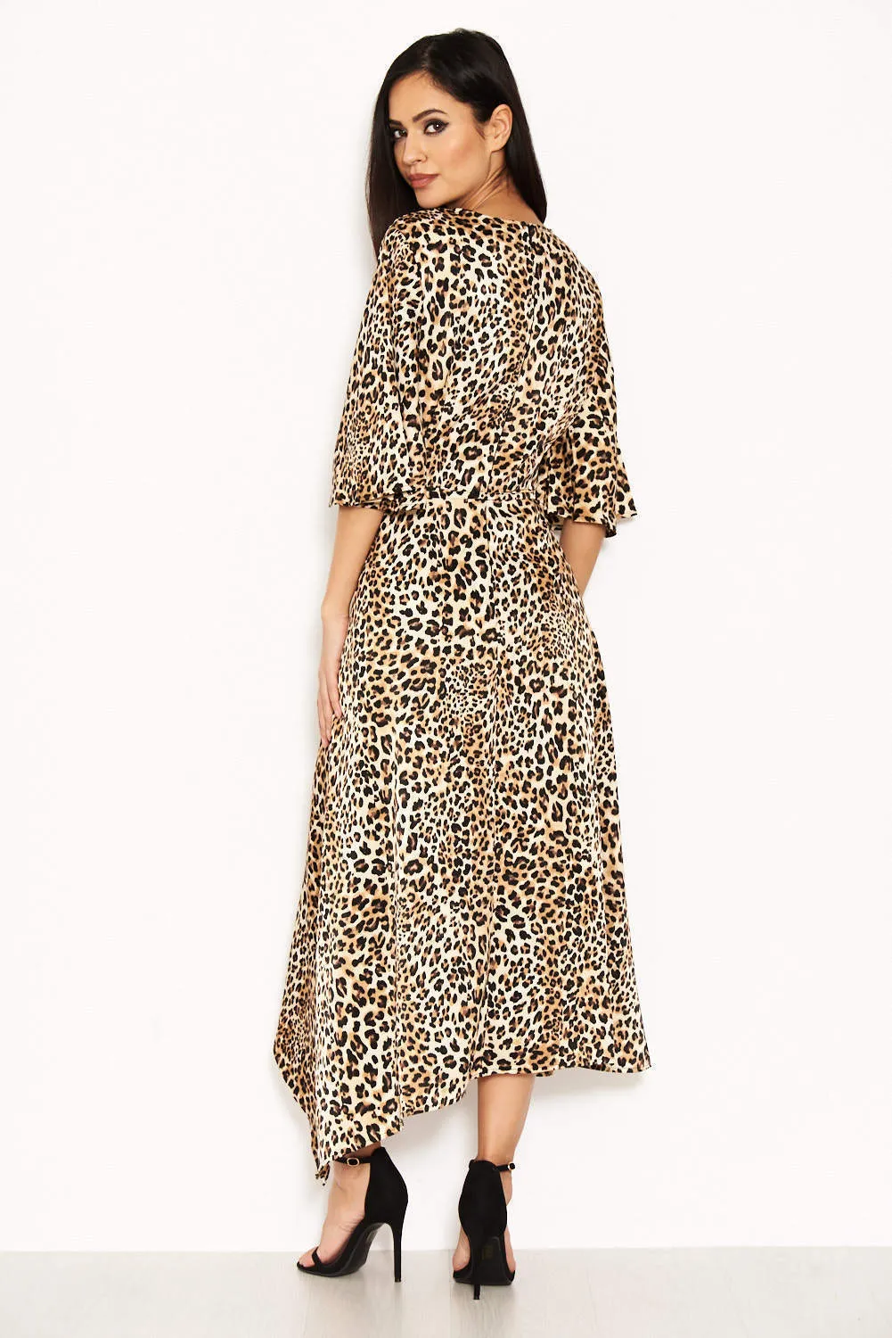 Animal Printed Maxi Dress With Tie Waist