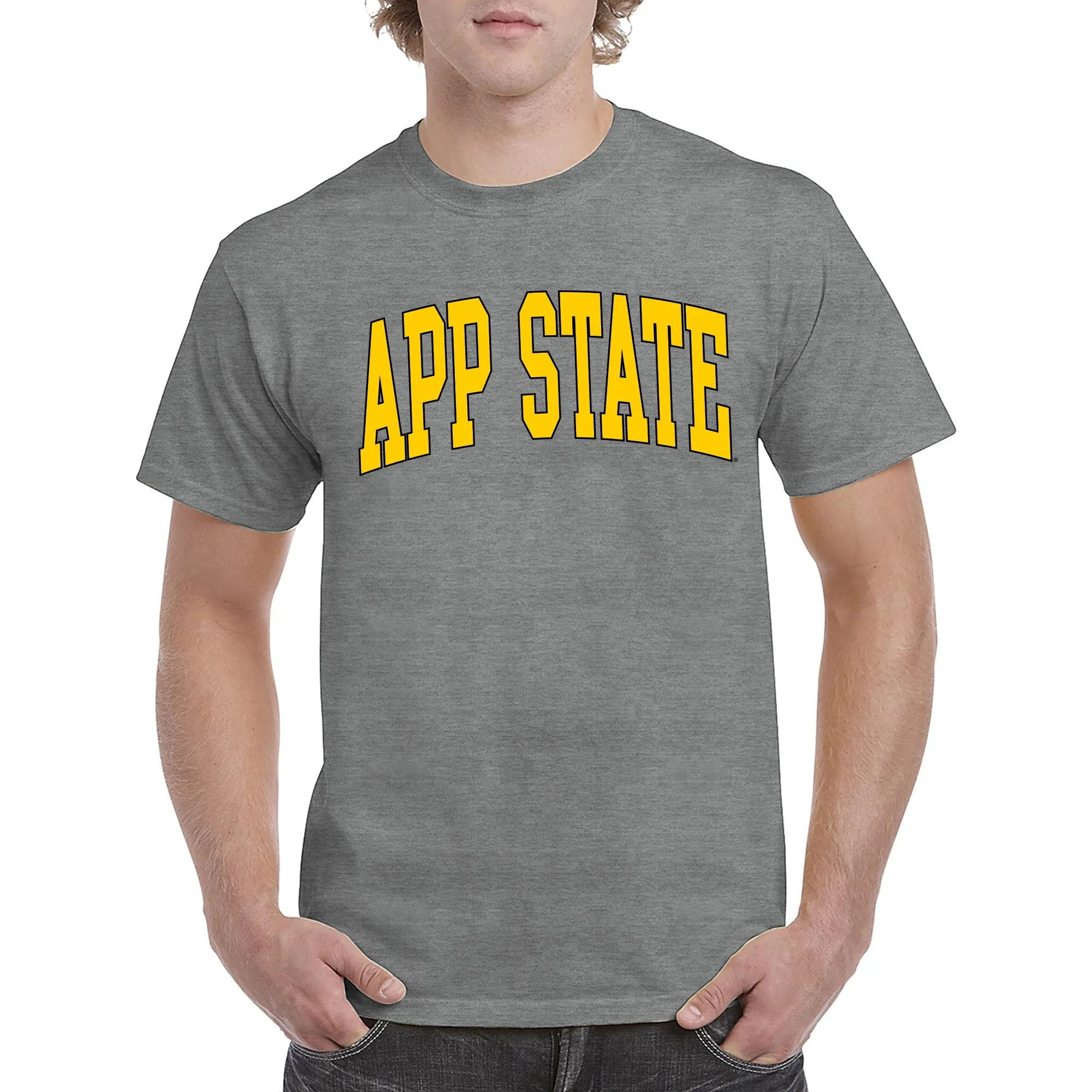 App State Mountaineers Mega Arch T-Shirt - Graphite Heather