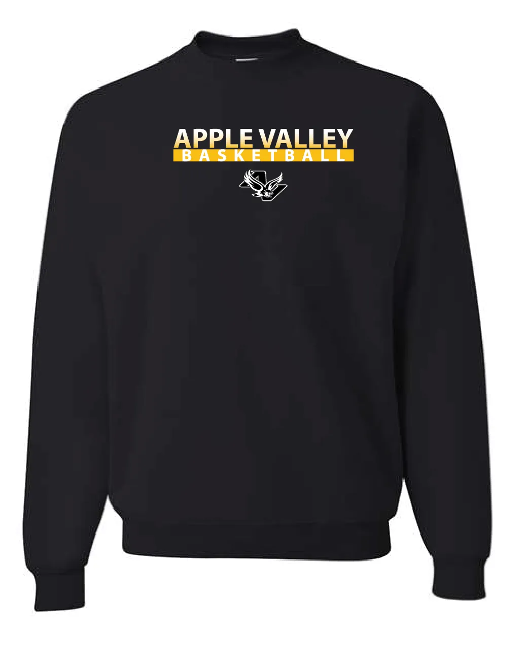 Apple Valley Basketball - Youth & Adult Crew Sweatshirt - Black