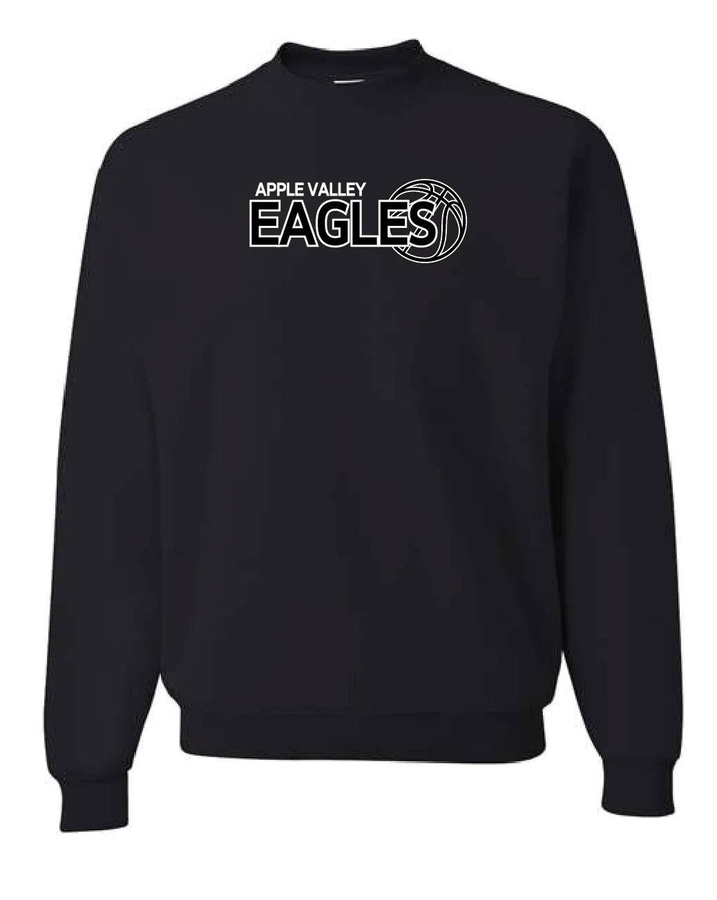 Apple Valley Basketball - Youth & Adult Crew Sweatshirt - Black