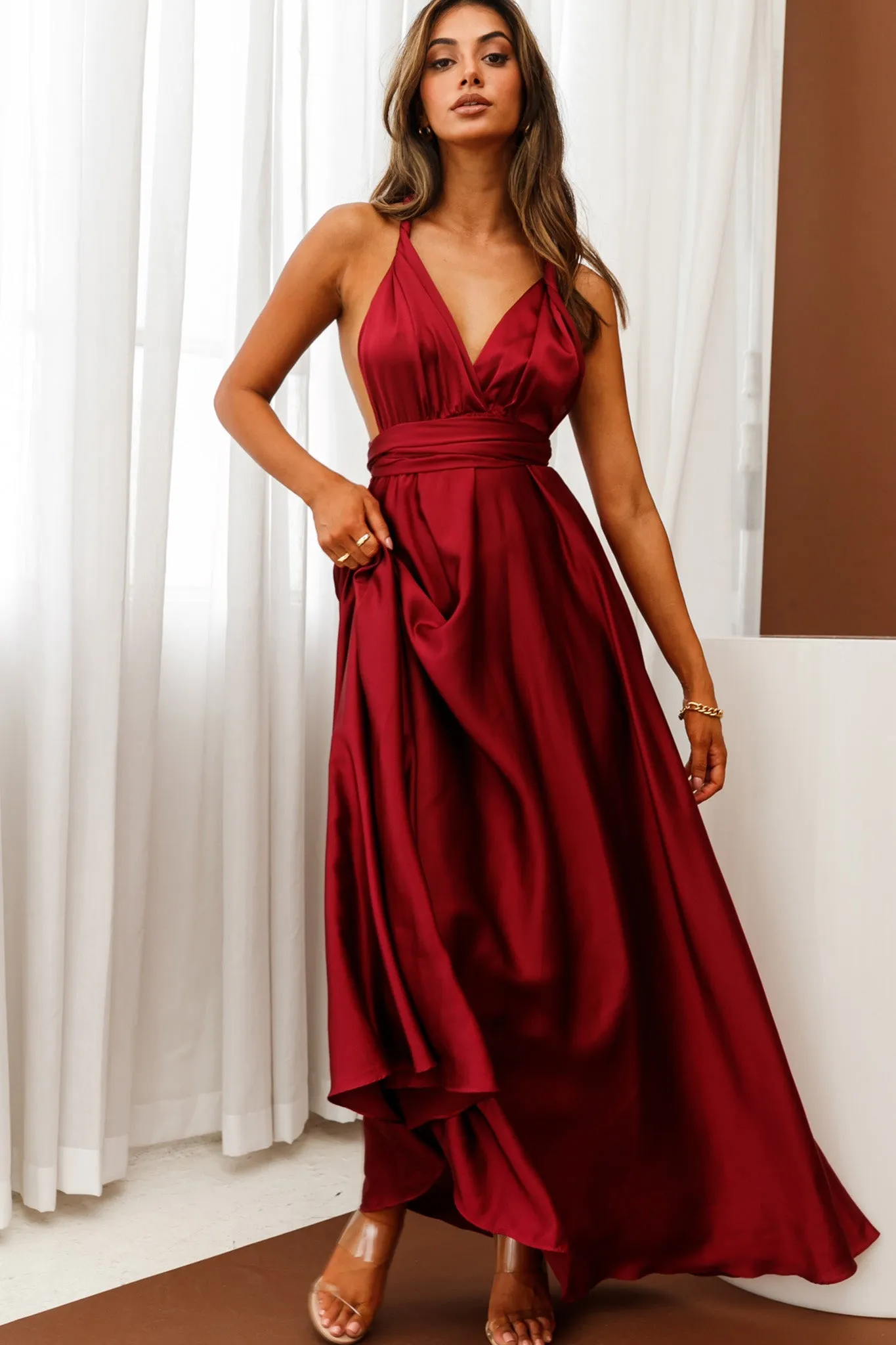 Ariana Multiway Maxi Dress Wine