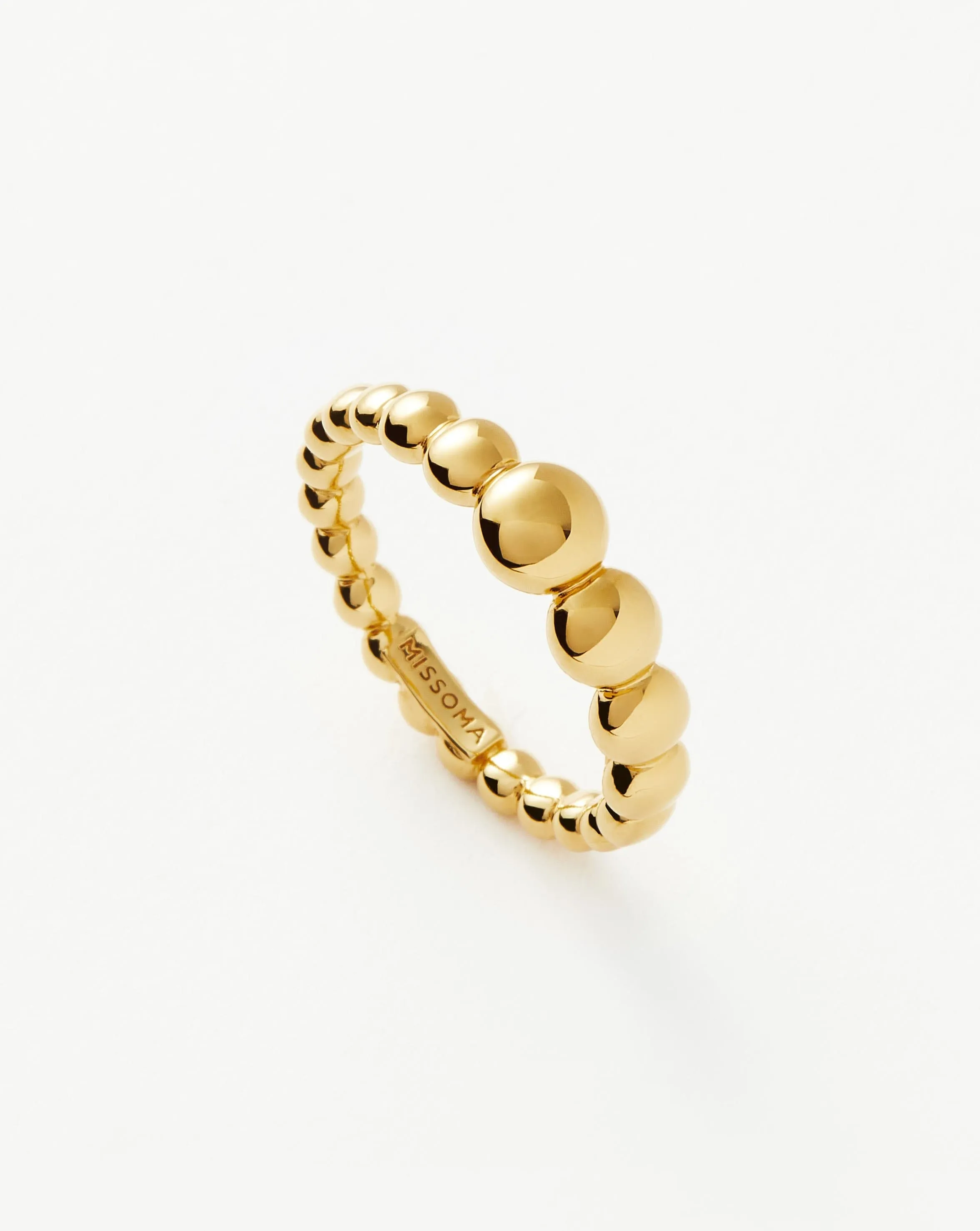 Articulated Beaded Stacking Ring | 18ct Gold Plated Vermeil