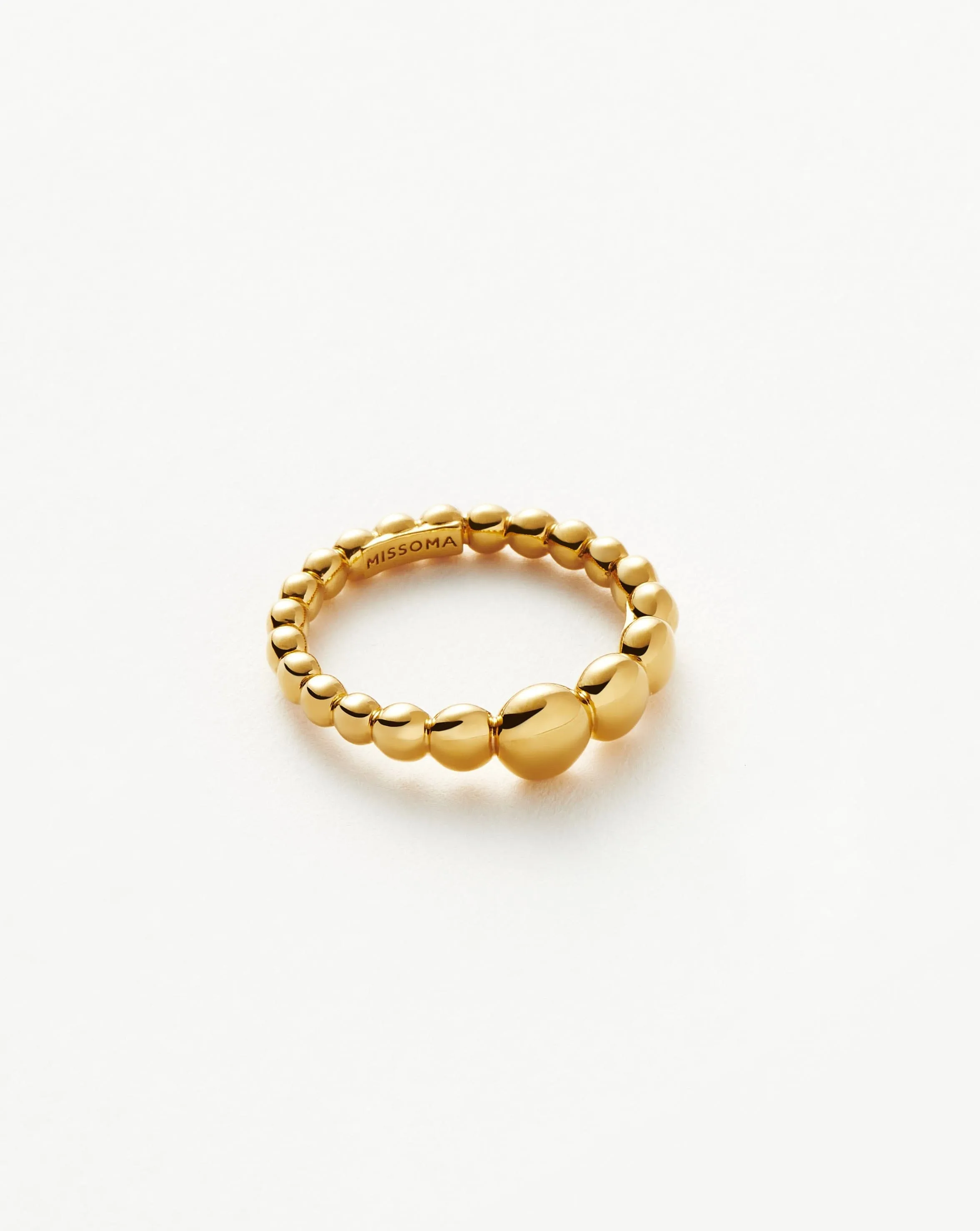 Articulated Beaded Stacking Ring | 18ct Gold Plated Vermeil