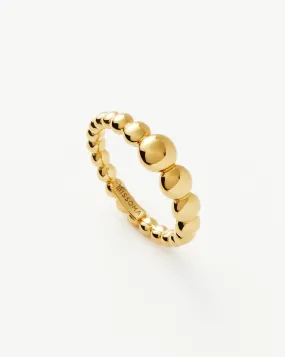 Articulated Beaded Stacking Ring | 18ct Gold Plated Vermeil