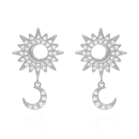 Athena Star & Moon Drop Earrings | 925 Sterling Silver