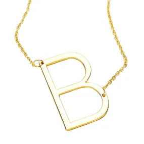 B Monogram Metal Pendant Necklace