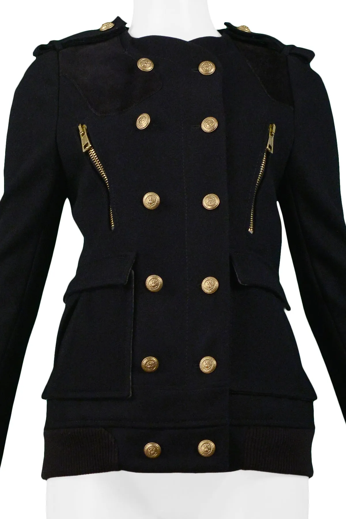 BALENCIAGA BRASS BUTTON MILITARY JACKET