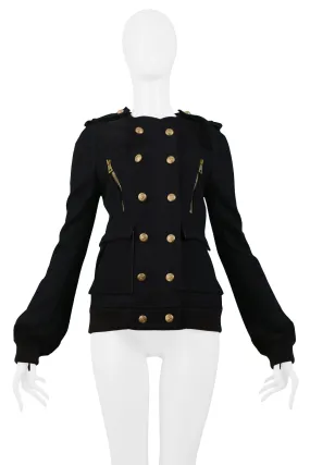 BALENCIAGA BRASS BUTTON MILITARY JACKET