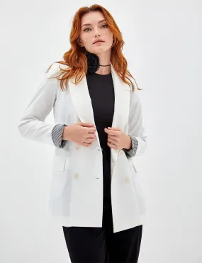 Basic Blazer Jacket Ecru