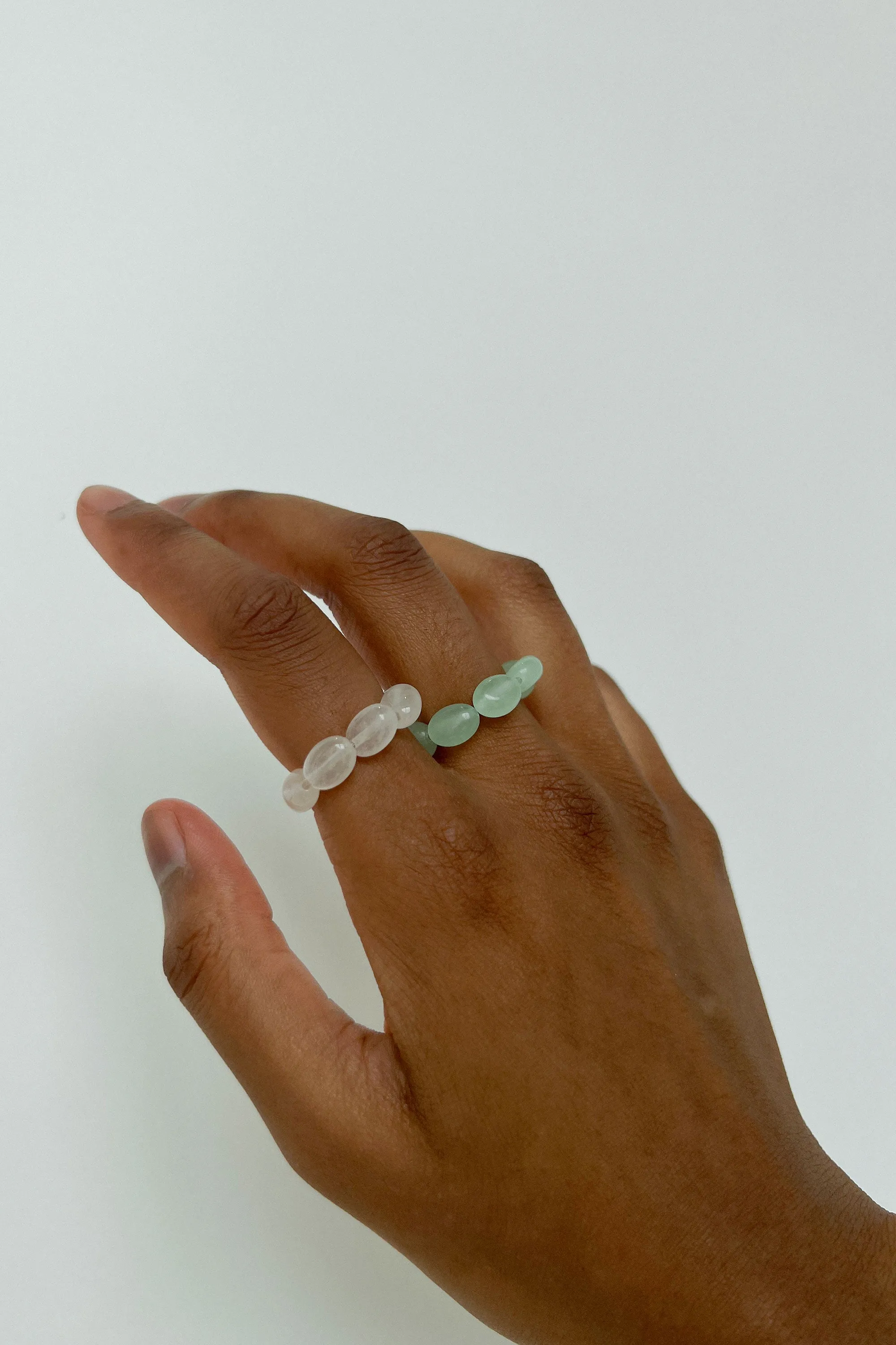 BEADED NATURAL STONE RING