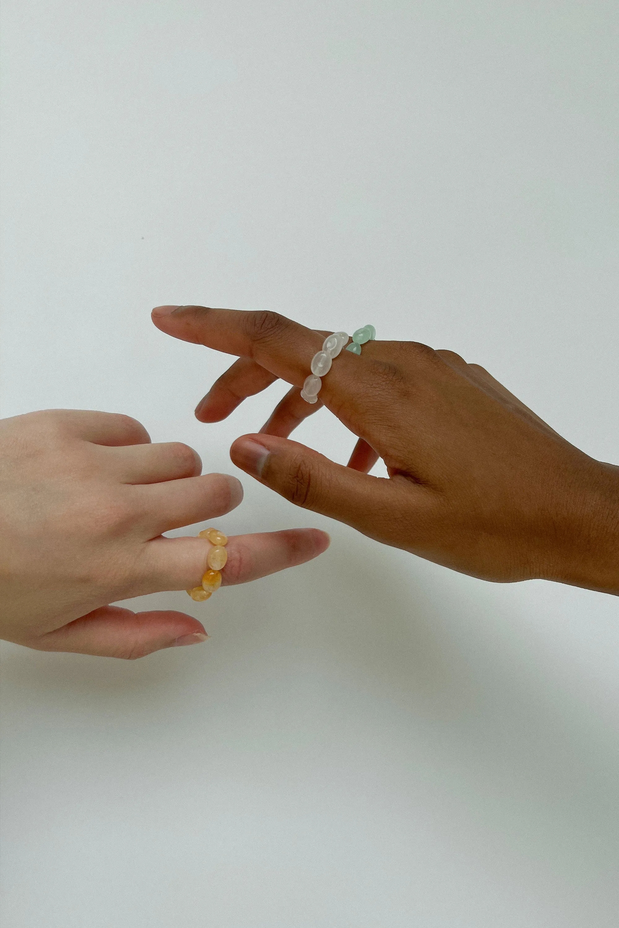 BEADED NATURAL STONE RING