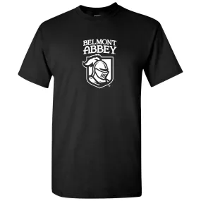 Belmont Abbey College Crusaders Arch Logo Short Sleeve T Shirt - Black