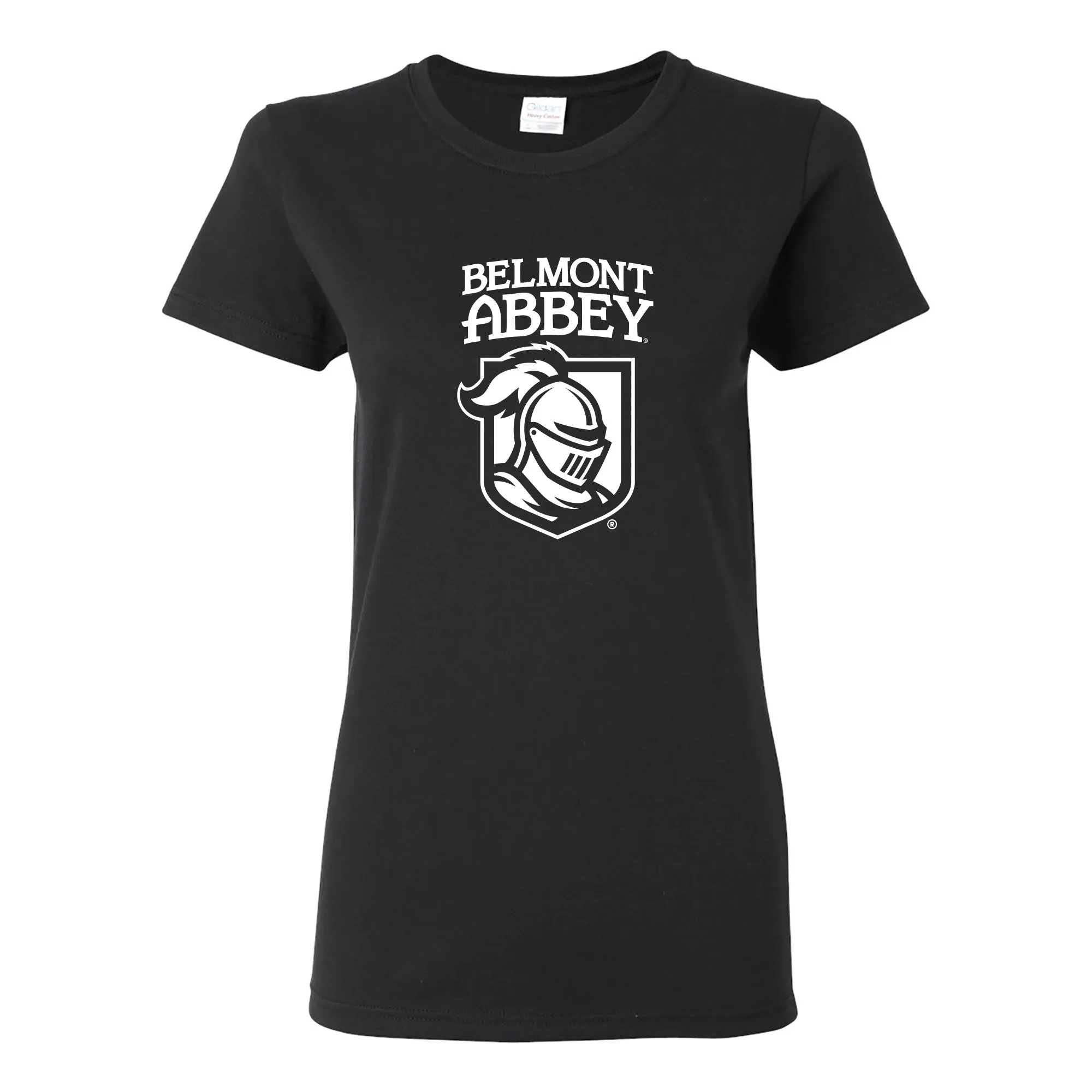 Belmont Abbey College Crusaders Arch Logo Women's Short Sleeve T Shirt - Black