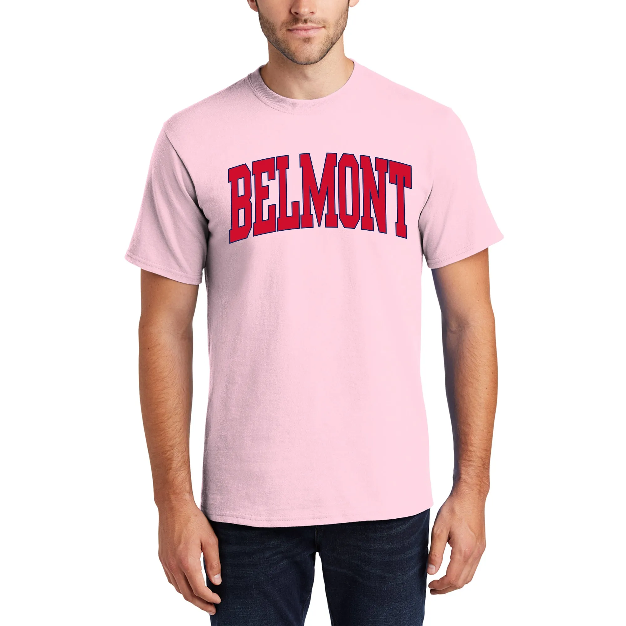 Belmont Bruins Mega Arch T-Shirt - Light Pink