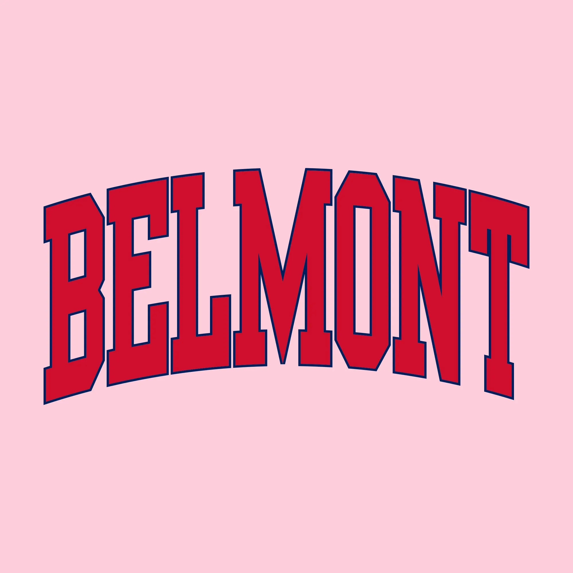 Belmont Bruins Mega Arch T-Shirt - Light Pink