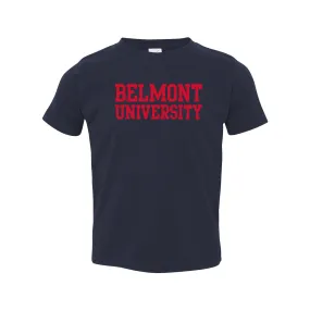 Belmont University Bruins Basic Block Rabbit Skins Toddler T Shirt - Navy