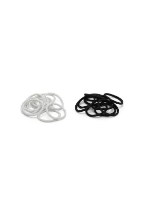 Black And White Elasticated Band Set (60Piece)