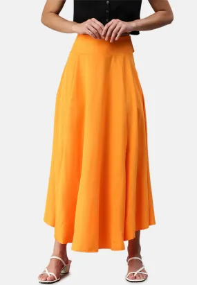 Bow Detail Slit Long Skirt