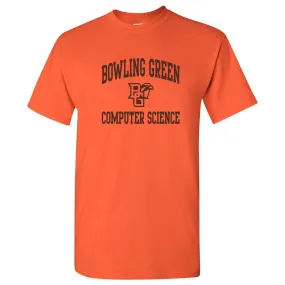 Bowling Green State University Falcons Arch Logo Computer Science Basic Cotton Short Sleeve T Shirt - Orange