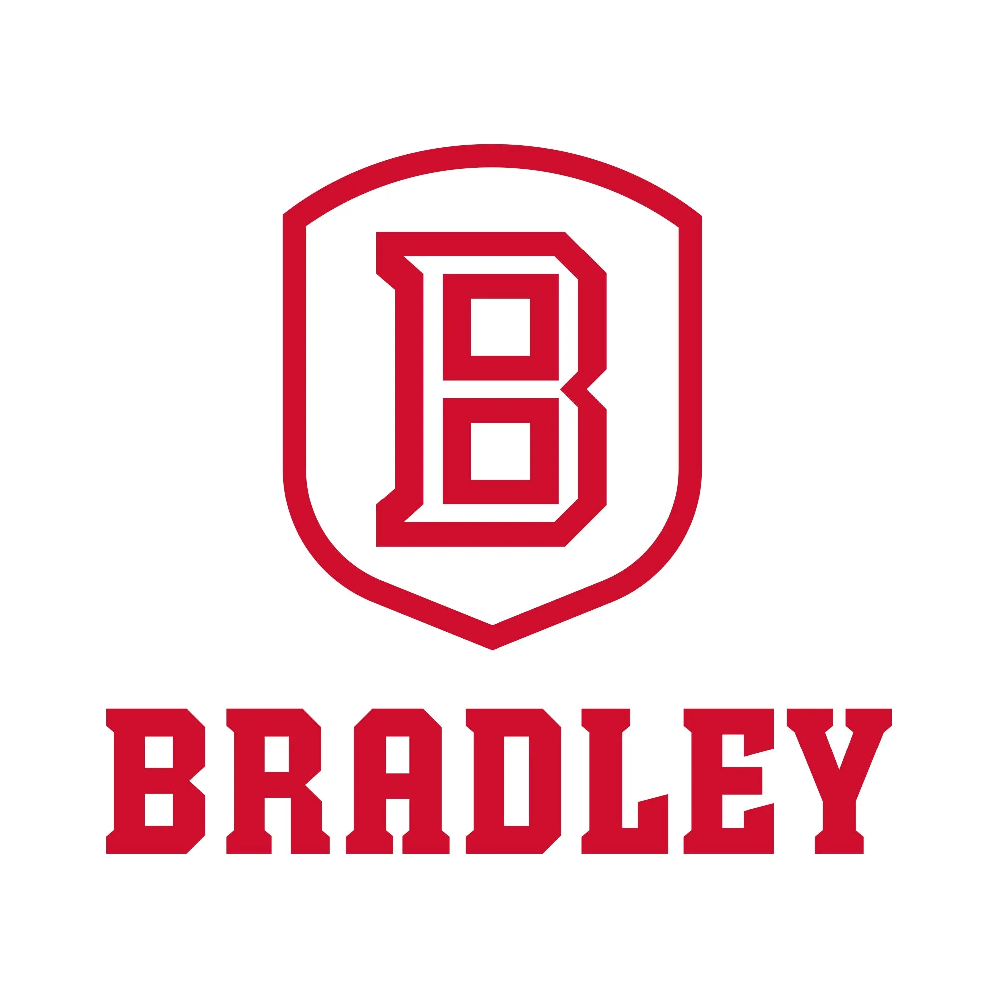 Bradley University Braves Primary Logo Basic Cotton Short Sleeve Youth T Shirt - White