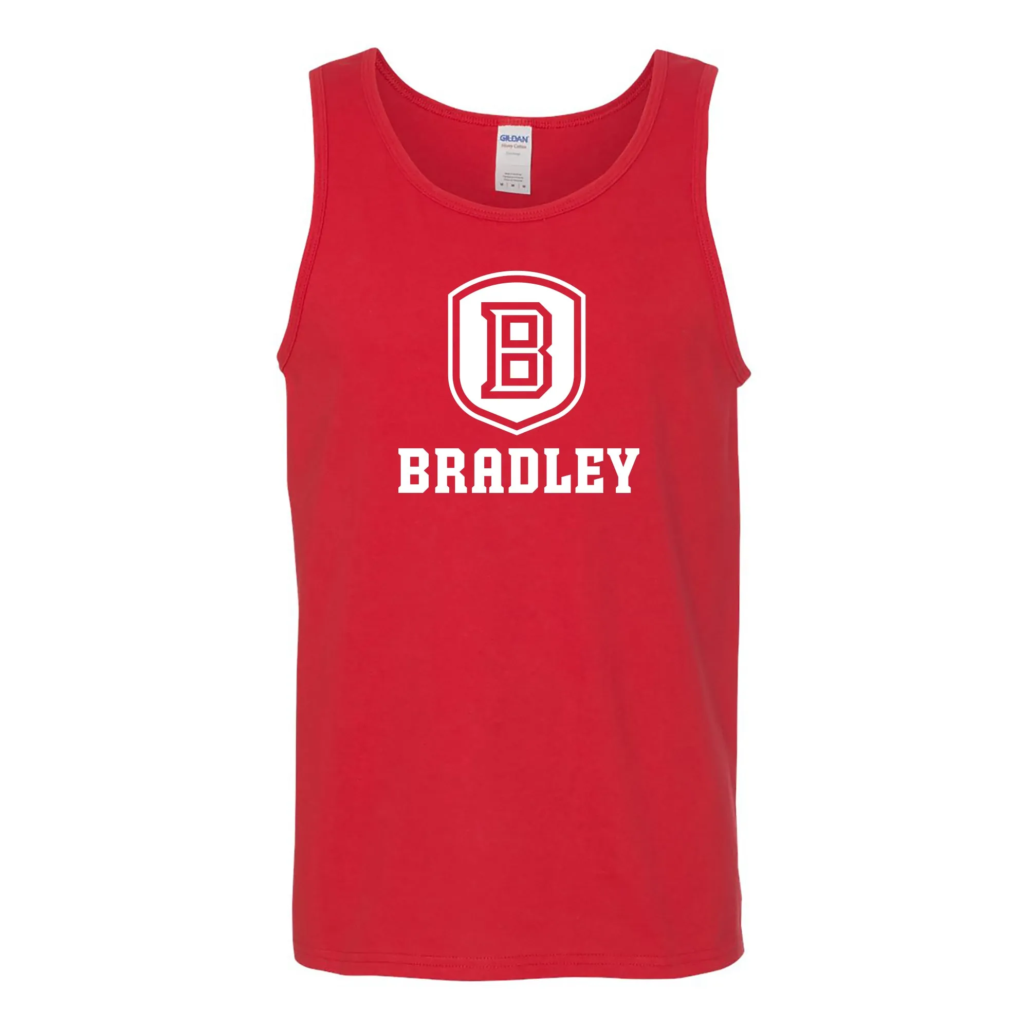 Bradley University Braves Primary Logo Heavy Cotton Tank Top - Red