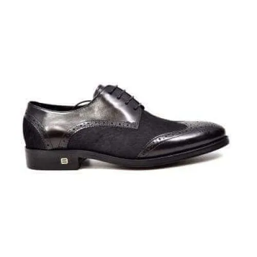 British Walkers President Men's Black Leather and Pony Skin