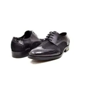 British Walkers President Men's Black Leather and Pony Skin