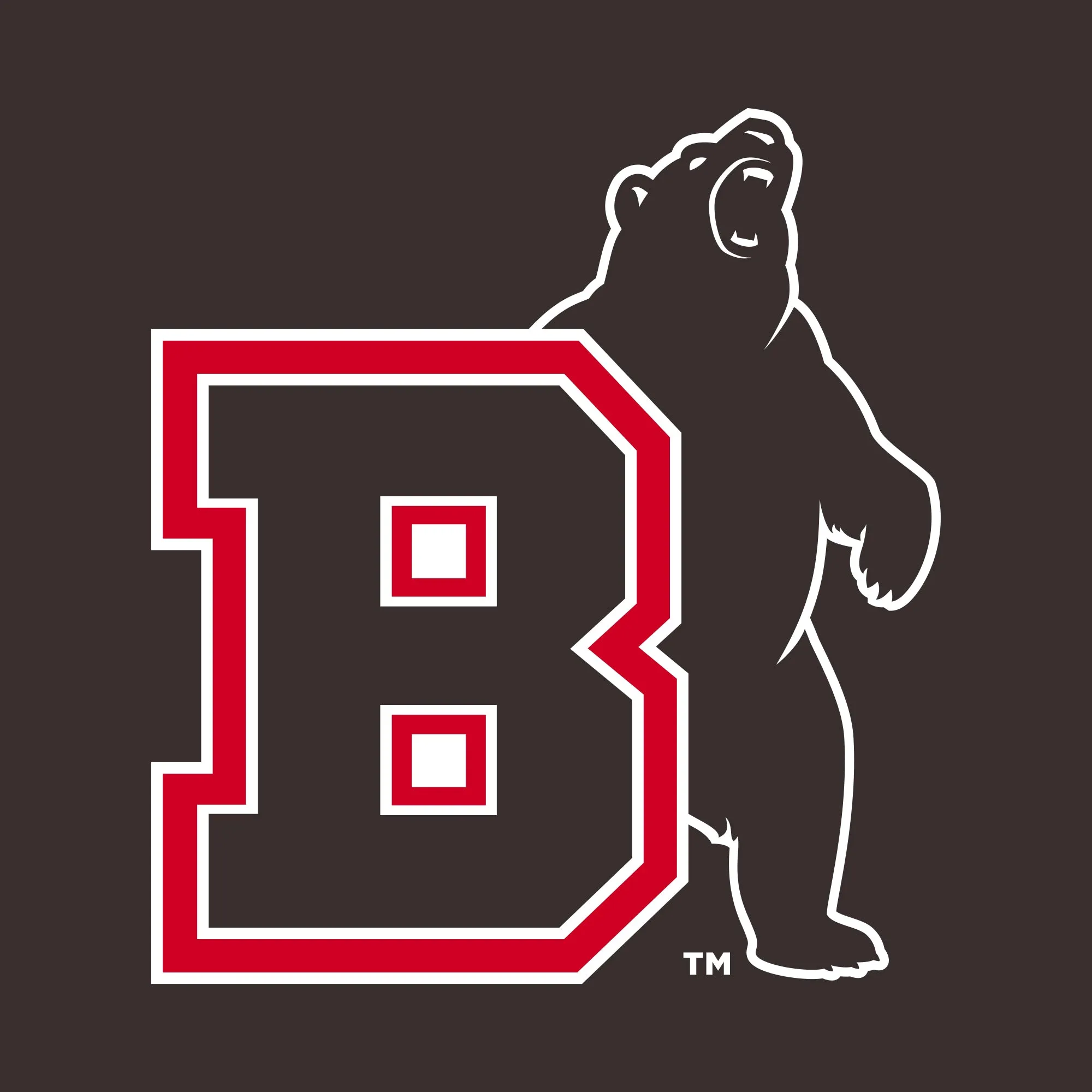 Brown University Bears Primary Logo Short Sleeve T Shirt - Dark Chocolate