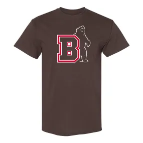 Brown University Bears Primary Logo Short Sleeve T Shirt - Dark Chocolate