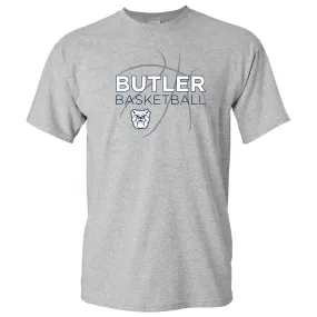 Butler University Bulldogs Basketball Sketch Basic Cotton Short Sleeve T Shirt - Sport Grey