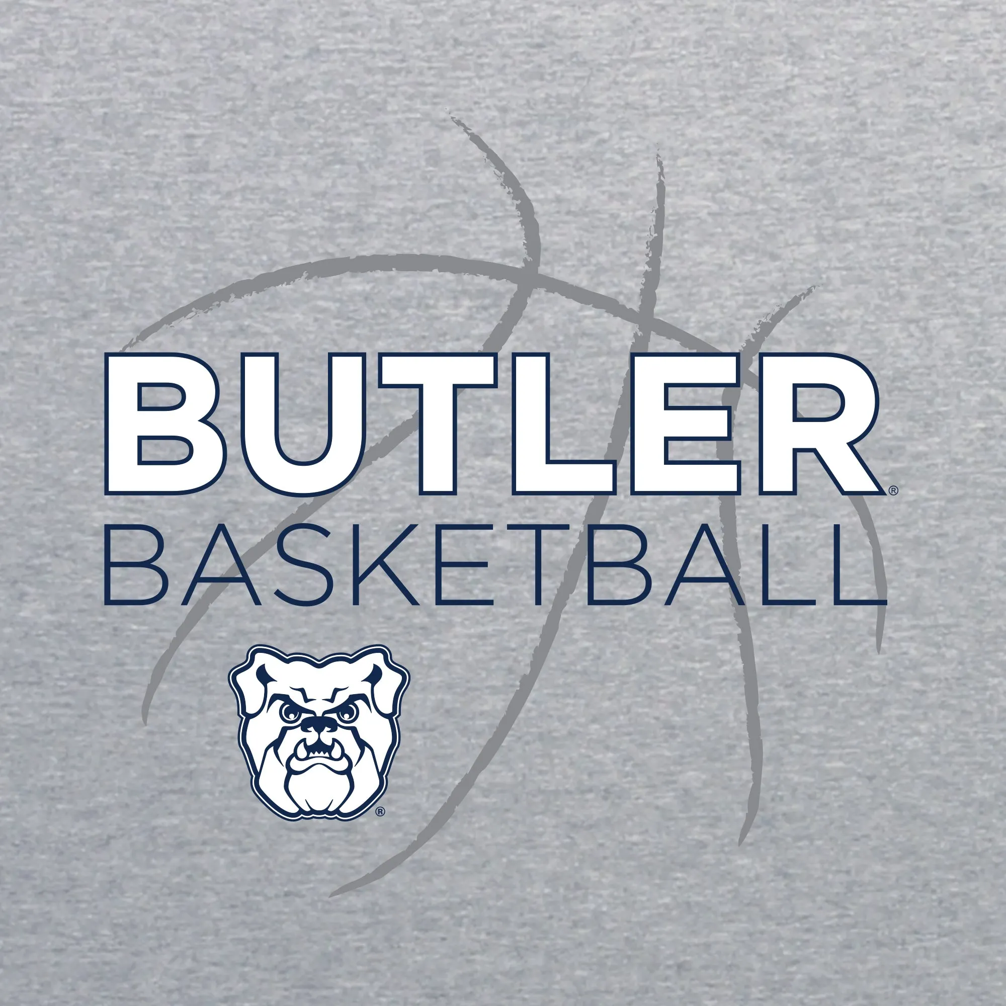 Butler University Bulldogs Basketball Sketch Basic Cotton Short Sleeve T Shirt - Sport Grey