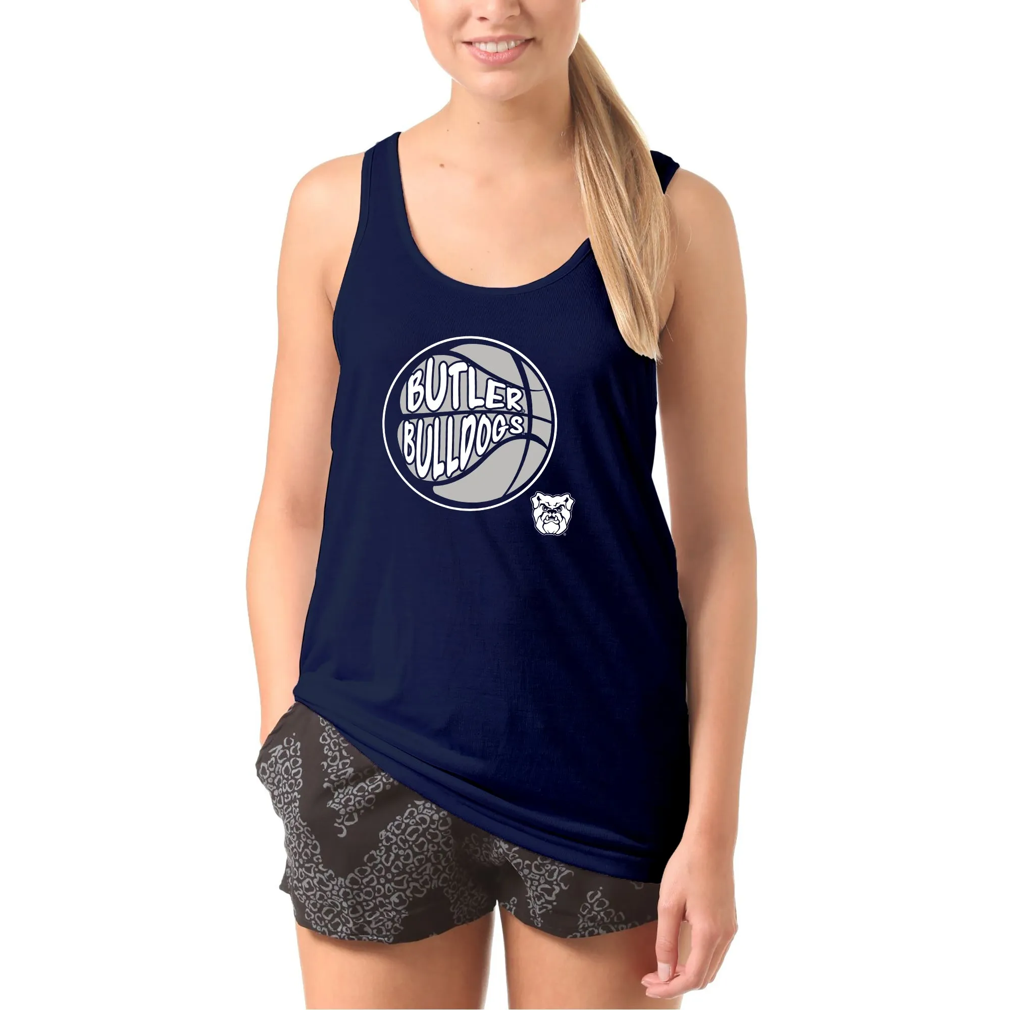 Butler University Bulldogs Street Basketball Heavy Cotton Tank Top - Navy