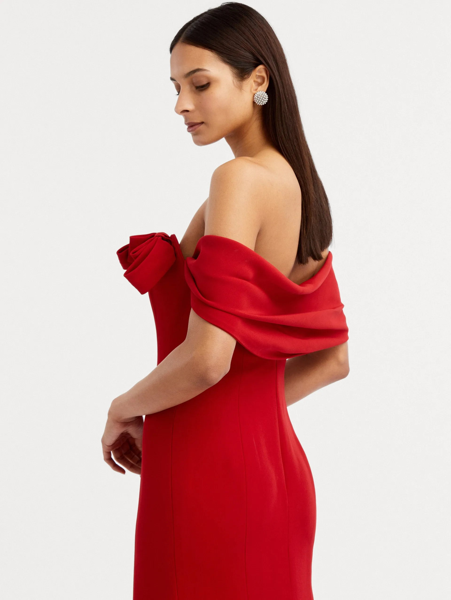 Cady Off Shoulder Peasante Gown