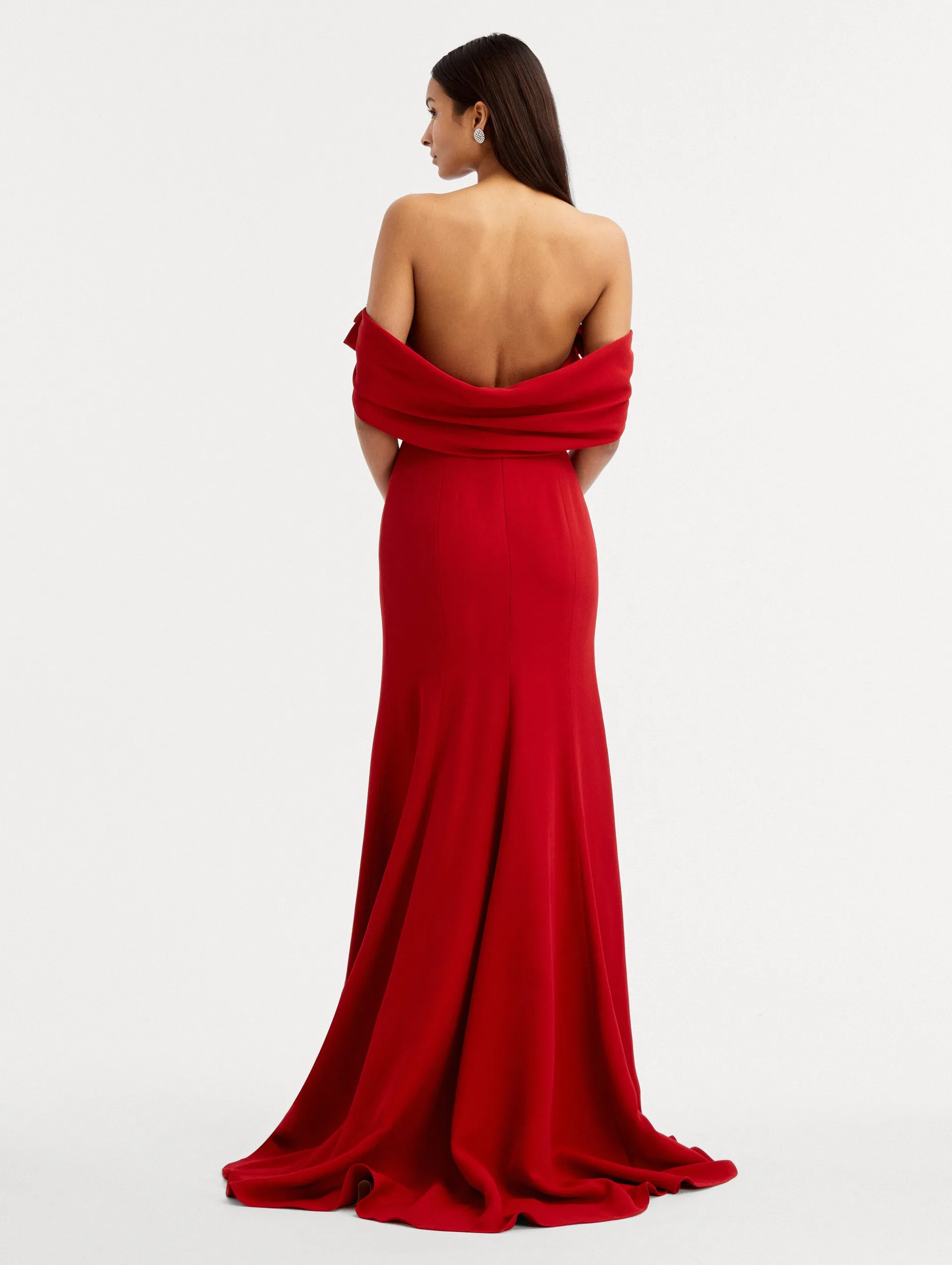 Cady Off Shoulder Peasante Gown