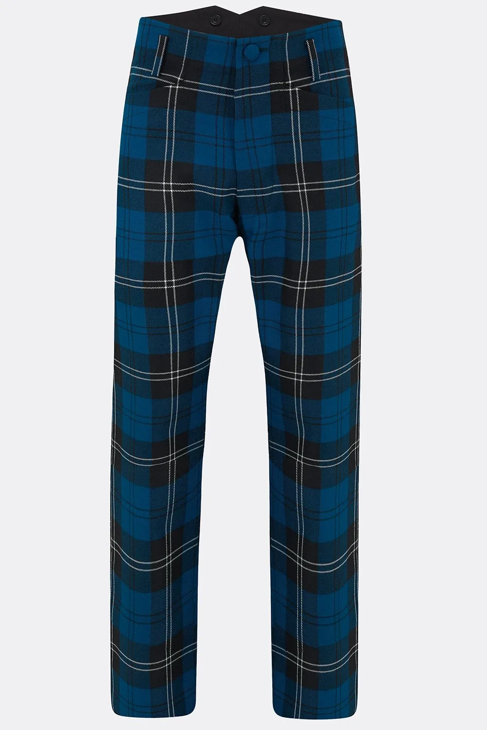 CAVALRY TROUSERS IN BLUE CHECK (made to order)