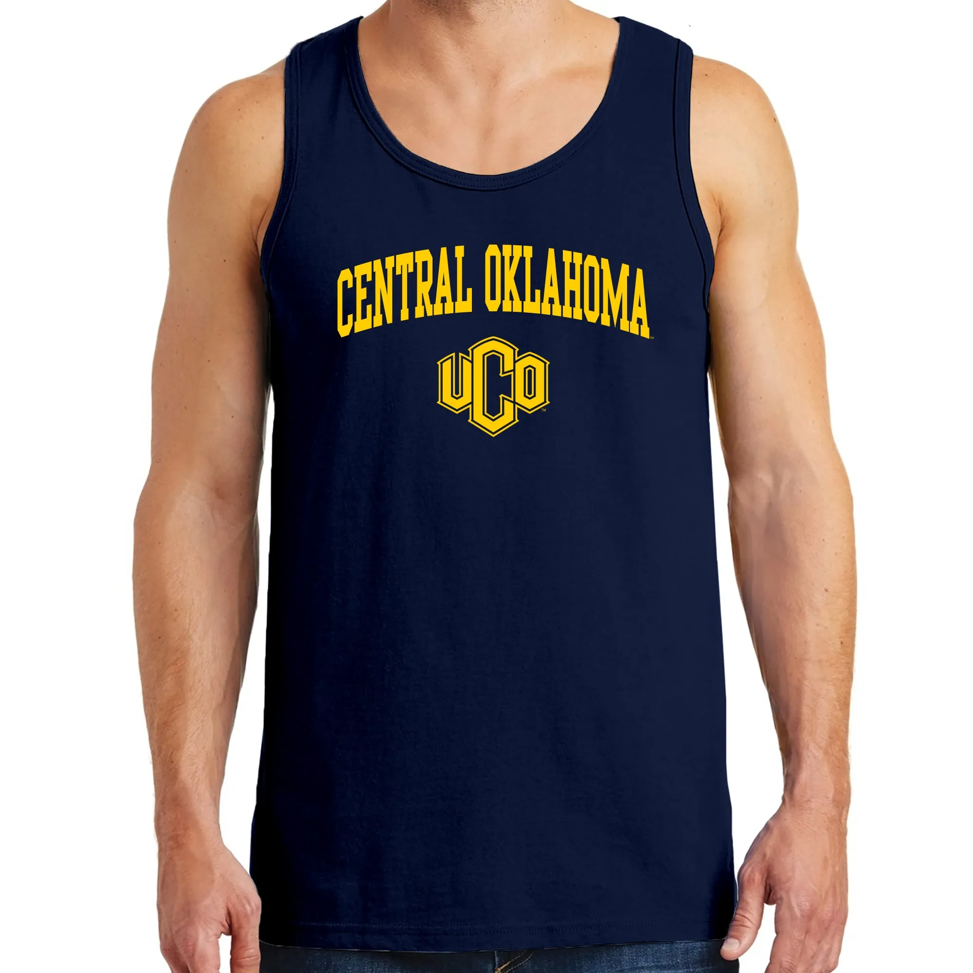 Central Oklahoma University Bronchos Arch Logo Tank Top - Navy