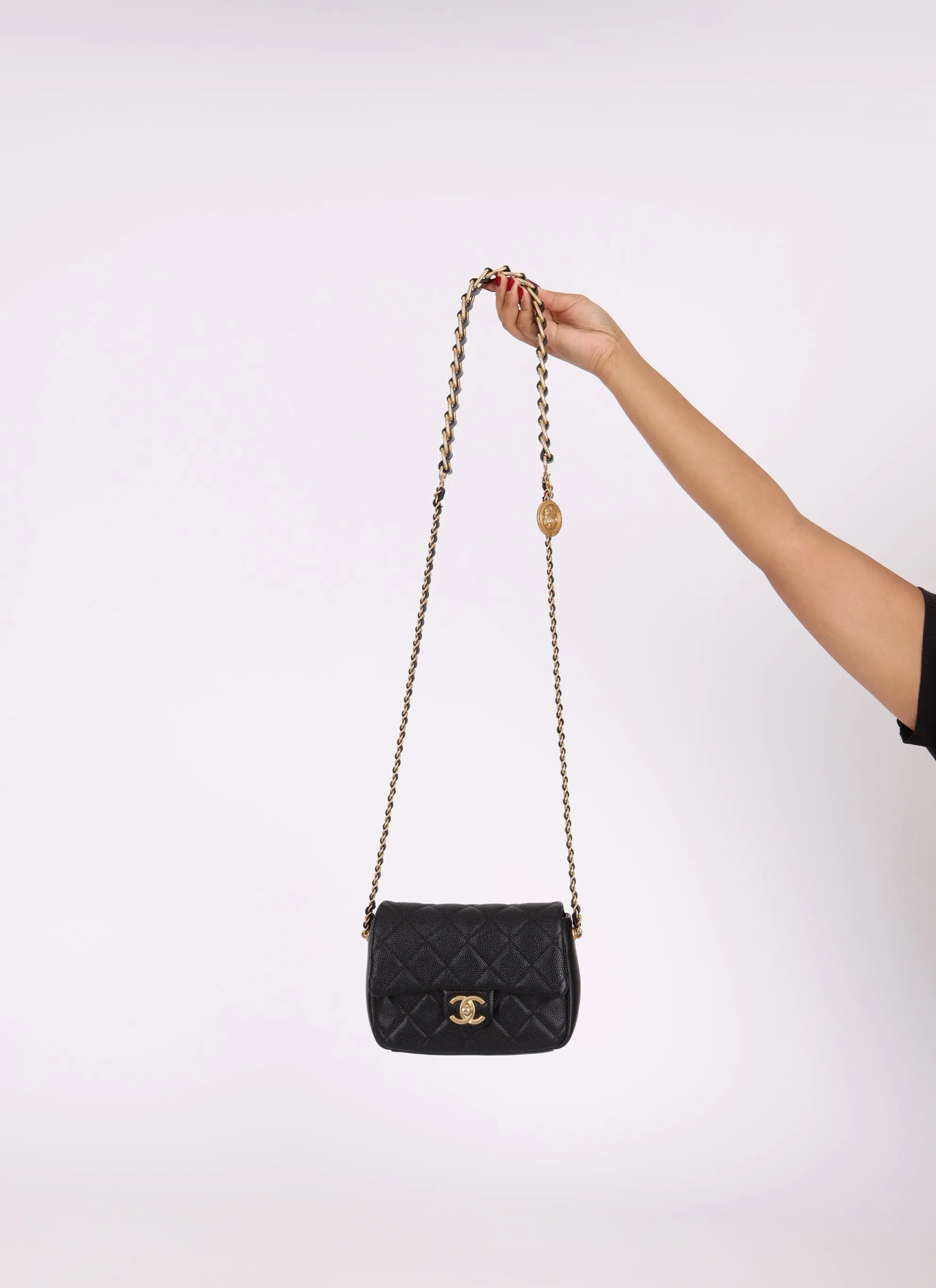 Chanel 2021 Caviar Chain Soul Mini Flap Bag