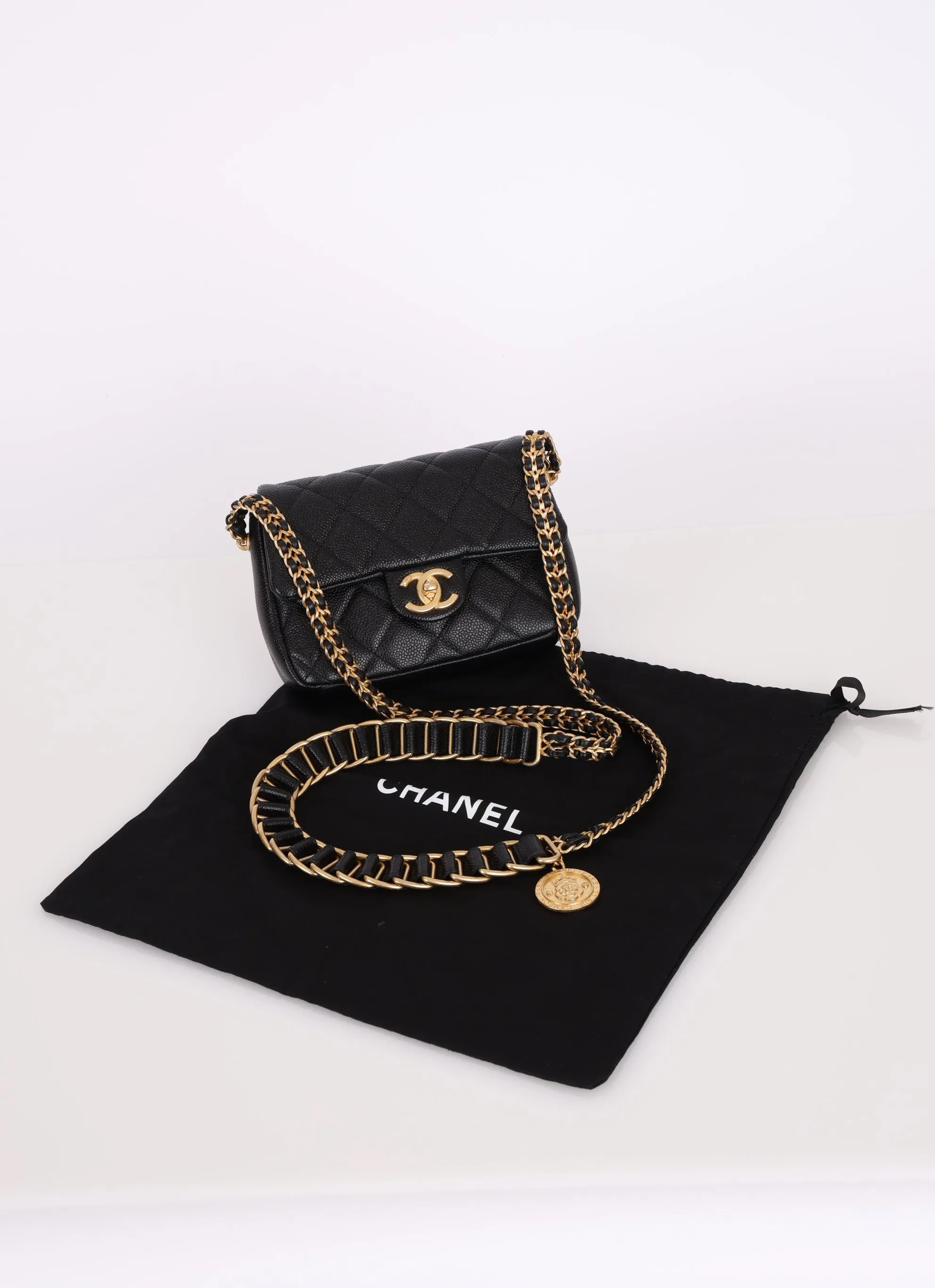 Chanel 2021 Caviar Chain Soul Mini Flap Bag